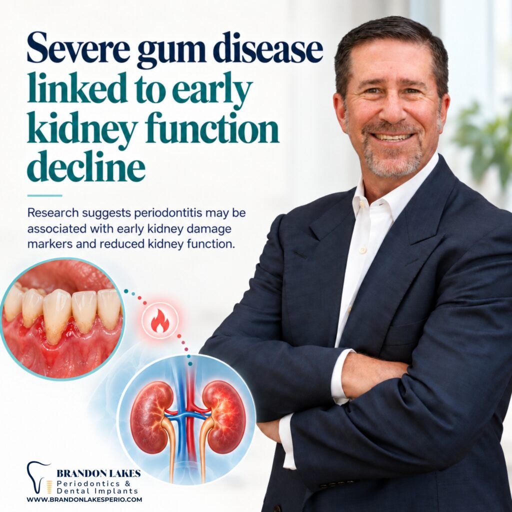 Severe gum disease linked to early kidney function decline